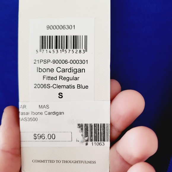 NWT MASAI COPENHAGEN ibone open cardigan, clematis blue - Picture 5 of 8